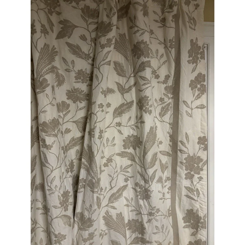New Anthropologie Francine Woven Floral Curtain Set 2 Panels 63